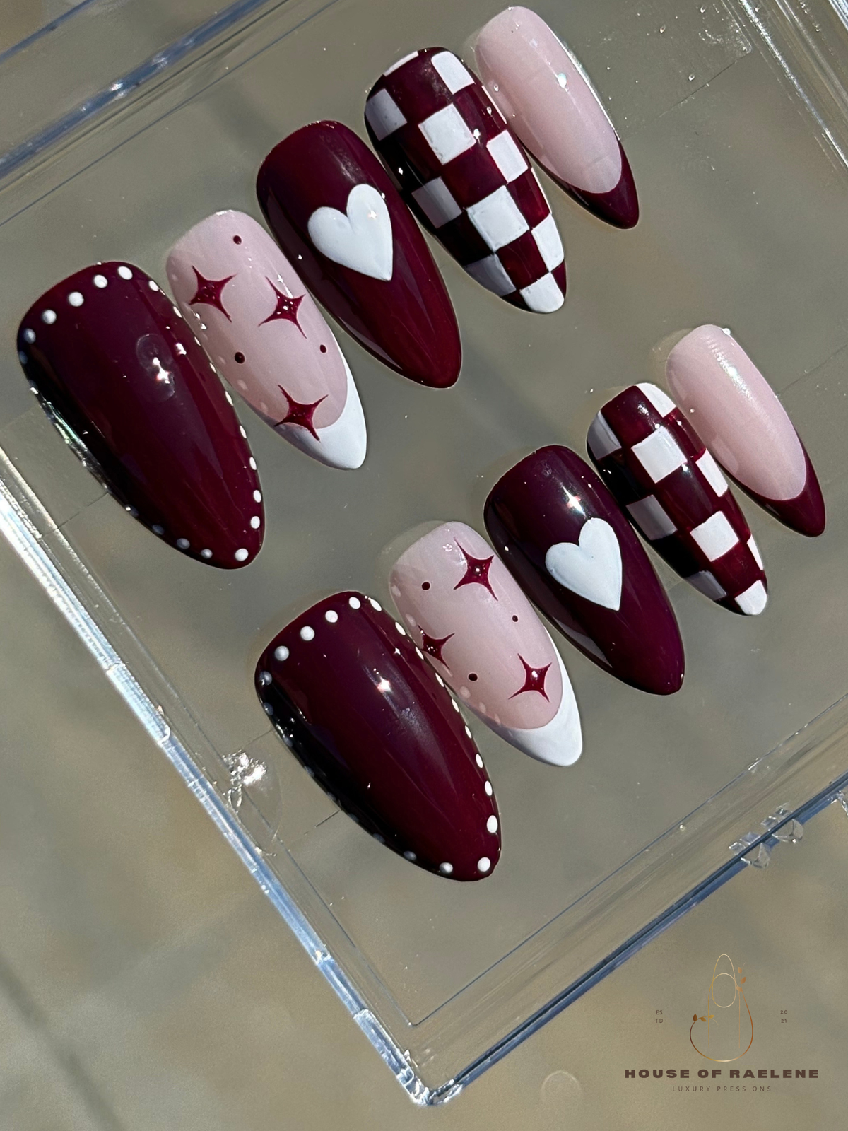 Burgundy y2kSet | Medium Almond
