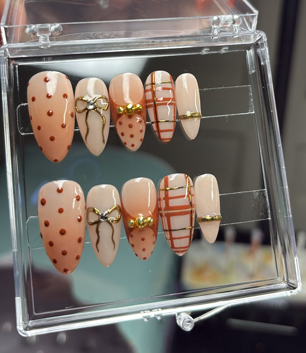 Brown French Nails | Medium Almond Pictured