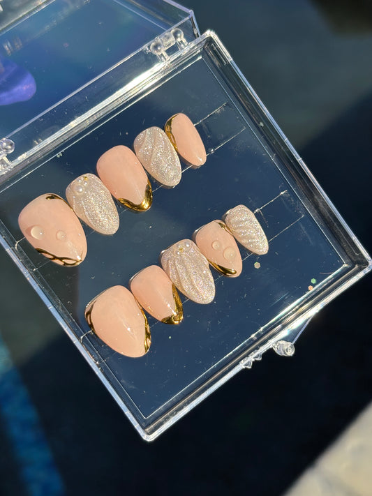 3D Mermaid | Extra Short Almond | Size (medium) | READY TO SHIP