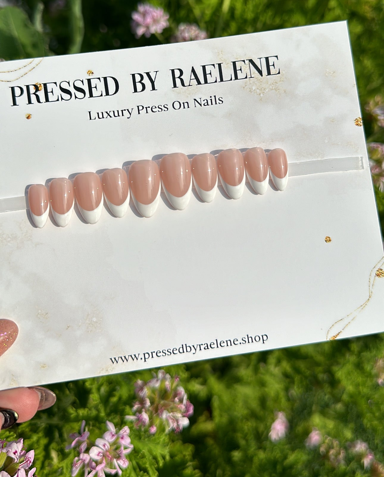 French tip | Short Almond | Size (Xsmall)| Ready to Ship